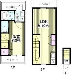 チェスナッツ蒲田【3階】の間取り