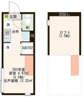 ハーモニーテラス町屋VI【2階】の間取り