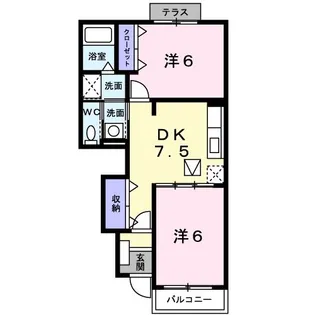 ウエストヒル・ウィズ【1階】の間取り