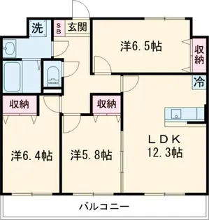 リバーサイド天神【5階】の間取り