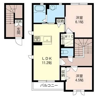 ラ・ソレイユB【2階】の間取り