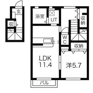 ラグジュアリー【2階】の間取り