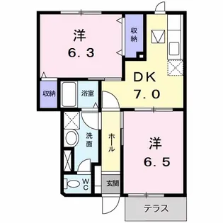 ハイムレーベン B【1階】の間取り