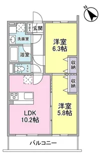 ベルドミール玉川【3階】の間取り