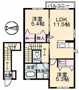 メゾン・ジュイエ A棟【2階】の間取り