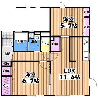 レイナス【1階】の間取り