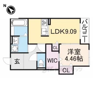 ルームス楓【1階】の間取り