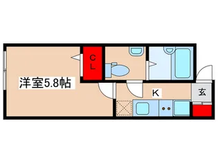 フェリーチェ栗平【2階】の間取り