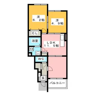 エスポワール・ノース【1階】の間取り