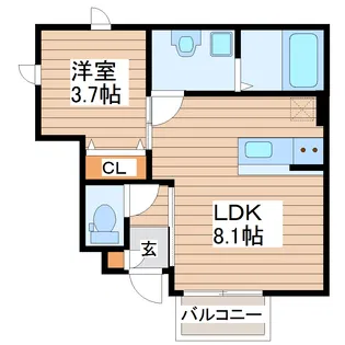 クレール木ノ下I【1階】の間取り