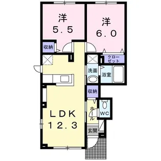 ブリアン(brillant)【1階】の間取り
