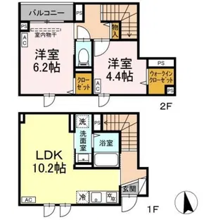 グラナーデ荒川【1階】の間取り