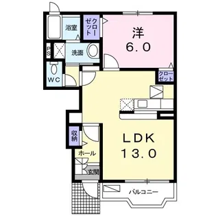 グランシエル・コウI【1階】の間取り
