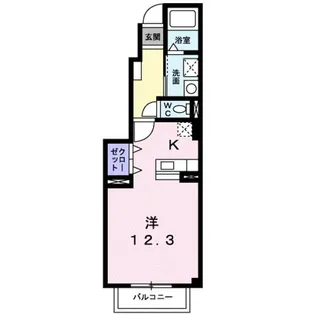 アメニティ中島B【1階】の間取り