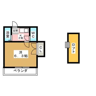 アティックハウス【2階】の間取り