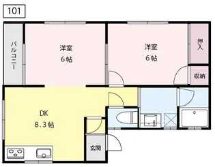 ニューオグラハイツ【1階】の間取り