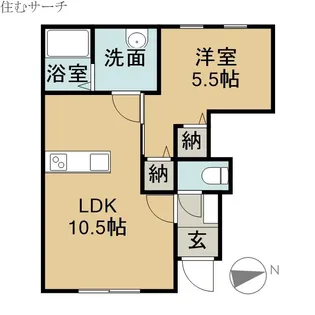 リーブルファイン河原田町【1階】の間取り