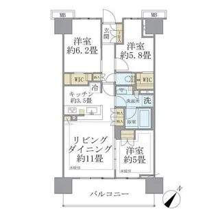 埼玉県さいたま市南区南本町1【マンション】の間取り