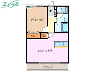 コーキア神楽【3階】の間取り