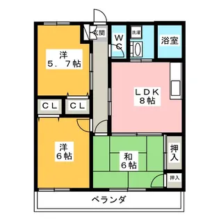 プレステージ鷹丘【2階】の間取り