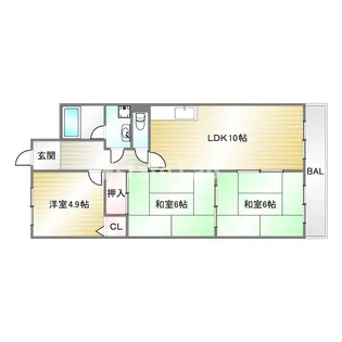 シャトレンうぐいす【2階】の間取り