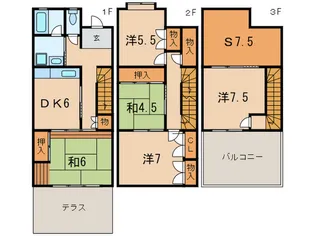 兵庫県芦屋市潮見町【一戸建】の間取り