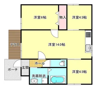 熊本県菊池市北宮【一戸建】の間取り