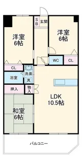大和マンション【1階】の間取り