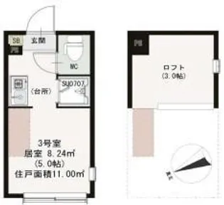東京都杉並区久我山5【アパート】の間取り