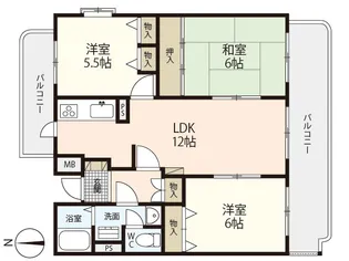 87g アーバン・ドミール皆賀【2階】の間取り