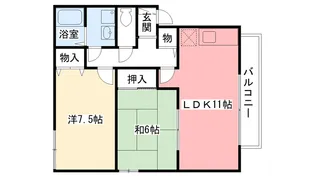 パティオ上大市【1階】の間取り