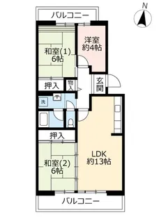 UR洛西福西公園【3階】の間取り