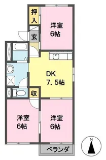 ポピーハイツ D【2階】の間取り