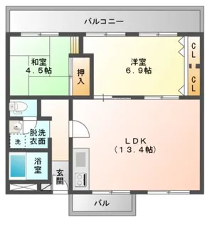 エル・セレーノ古川橋1棟・2棟【4階】の間取り