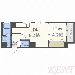 クラッセ知事公館前【2階】の間取り