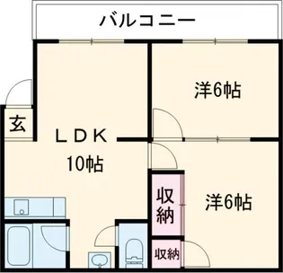 2LDKの間取り画像