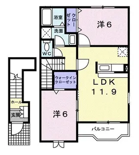 イーストワン【2階】の間取り