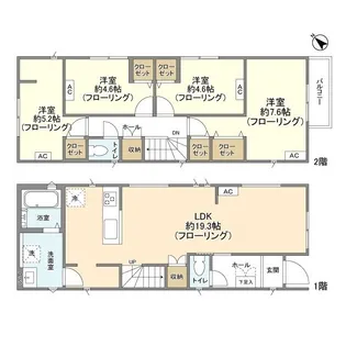 千葉県流山市前ケ崎【一戸建】の間取り