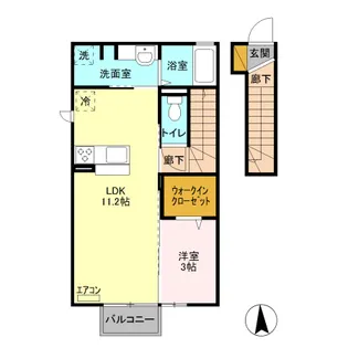 リェス クラスィーヴイ【2階】の間取り