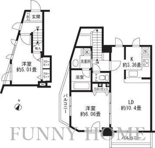 東京都世田谷区三軒茶屋2【マンション】の間取り