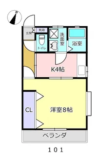 ビュウハイツ【1階】の間取り