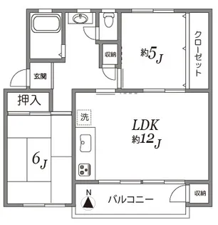 西三田団地6街区1号棟405号室【4階】の間取り