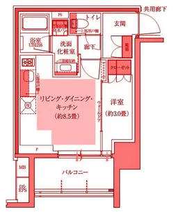 プラウド横浜阪東橋【8階】の間取り