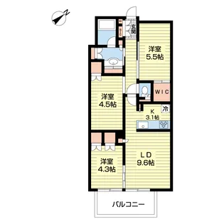 シエリア幕張【3階】の間取り