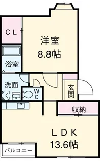 プレサスコート【1階】の間取り