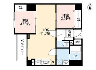広島県広島市中区小網町【マンション】の間取り