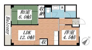 山口マンション【4階】の間取り