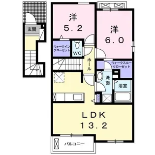 ウィステリア・フィオーレII【2階】の間取り
