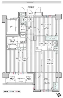 プラセシオン桜木テラス【2階】の間取り
