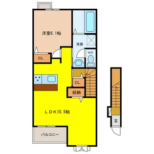 岐阜県大垣市和合本町1【アパート】の間取り